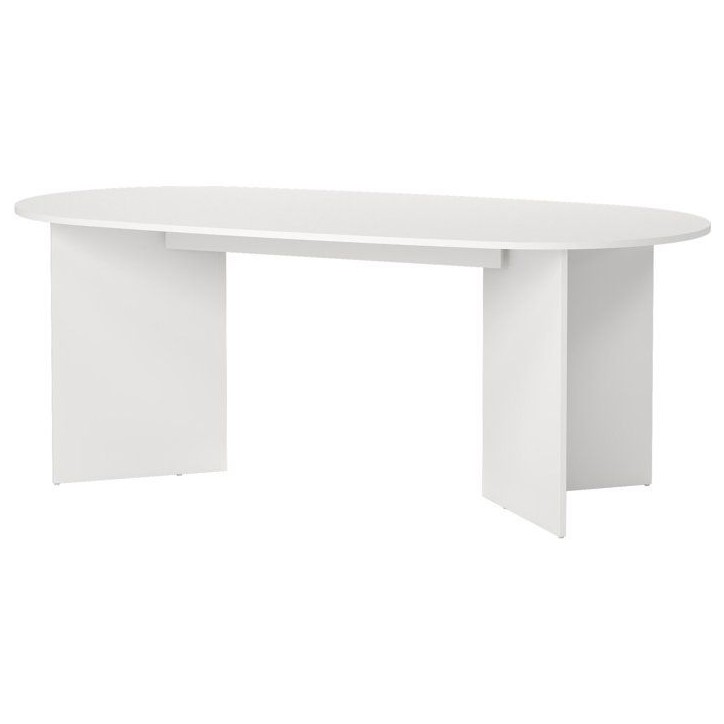 Table a Manger FAMILY - Blanc Mat - Ovale - 6 places - 200 x 100 x 76 cm