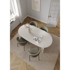 Table a Manger FAMILY – Beige Cachemire - Ovale - 6 places - 200 x 100 x 76 cm