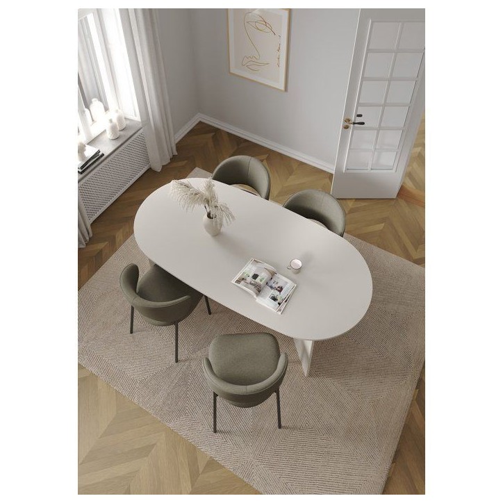 Table a Manger FAMILY – Beige Cachemire - Ovale - 6 places - 200 x 100 x 76 cm Table a Manger FAMILY – Beige Cachemire - Ovale - 6 places - 200 x 100 x 76 cm