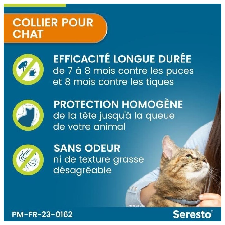 SERESTO Chat Collier Anti-Puces et Anti-Tiques - Protection 7a 8 mois SERESTO Chat Collier Anti-Puces et Anti-Tiques - Protection 7a 8 mois