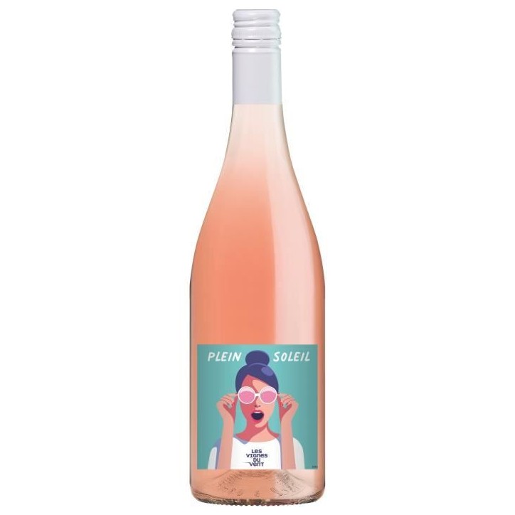Les Vignes du vin Plein Soleil 2024 Côtes Catalanes - Vin rosé de Languedoc