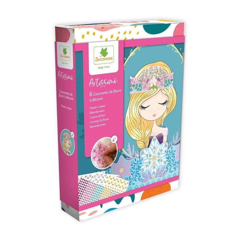 Lot de 6 couronnes de Princesses a décorer - SYCOMORE - Loisirs créa