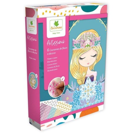 Lot de 6 couronnes de Princesses a décorer - SYCOMORE - Loisirs créa