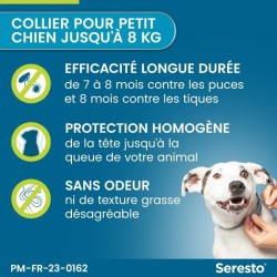 SERESTO Chien Collier Anti-Puces et Anti-Tiques -8kg 1 unité
