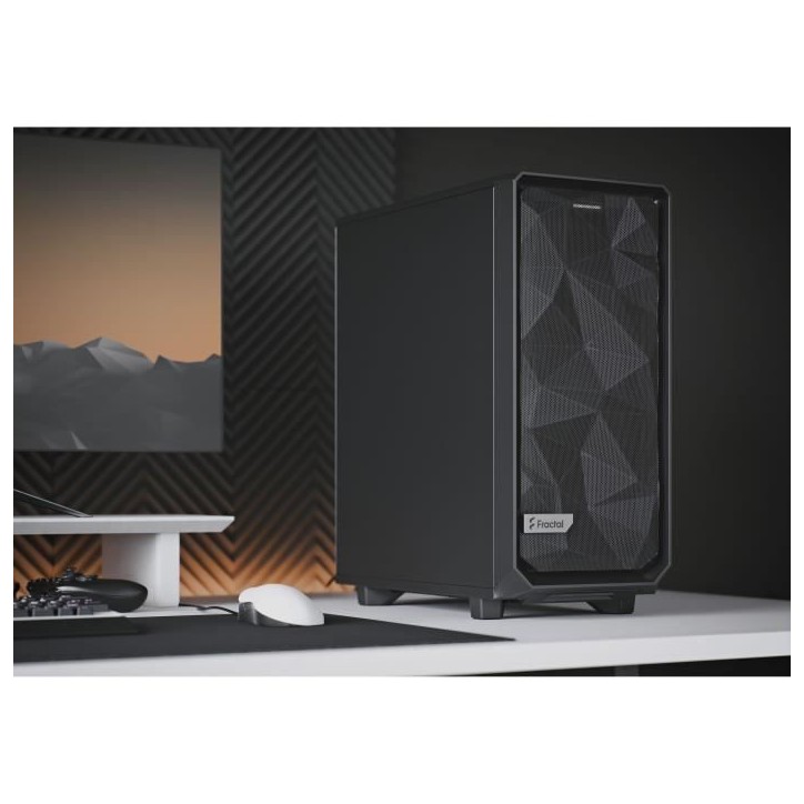FRACTAL DESIGN - Boîtier PC Meshify 2 Compact Noir Panneau Solide FRACTAL DESIGN - Boîtier PC Meshify 2 Compact Noir Panneau Solide