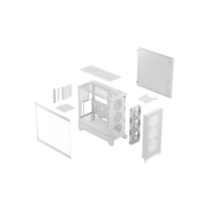Boitier PC - FRACTAL DESIGN - FD-C-POA2A-04 - Pop 2 Air TG RGB - Format ATX - 3 ventilateurs a pales profilées - Blanc Boitier PC - FRACTAL DESIGN - FD-C-POA2A-04 - Pop 2 Air TG RGB - Format ATX - 3 ventilateurs a pales profilées - Blanc