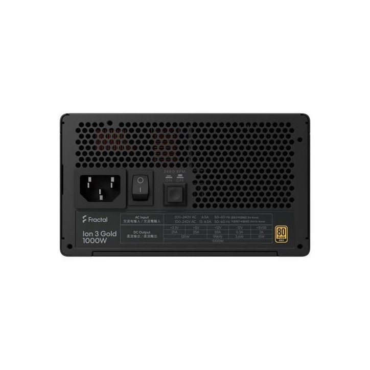 FRACTAL DESIGN - Ion 3 Gold 1000W Black (EU Cord) - Alimentation ATX12V 3.1 - 1000 W FRACTAL DESIGN - Ion 3 Gold 1000W Black (EU Cord) - Alimentation ATX12V 3.1 - 1000 W
