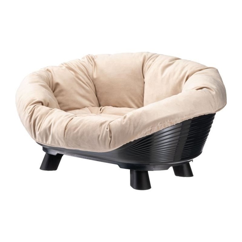 Panier corbeille coussin noir - Taille M - 64 x 48 x 25 cm - FERPLAST