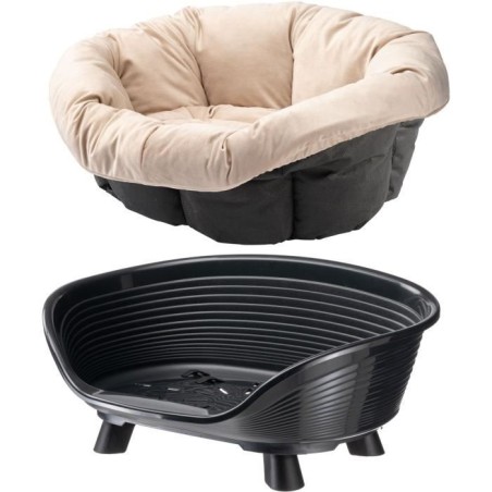 Panier corbeille coussin noir - Taille M - 64 x 48 x 25 cm - FERPLAST
