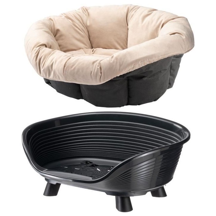 Panier corbeille coussin noir - Taille M - 64 x 48 x 25 cm - FERPLAST Panier corbeille coussin noir - Taille M - 64 x 48 x 25 cm - FERPLAST