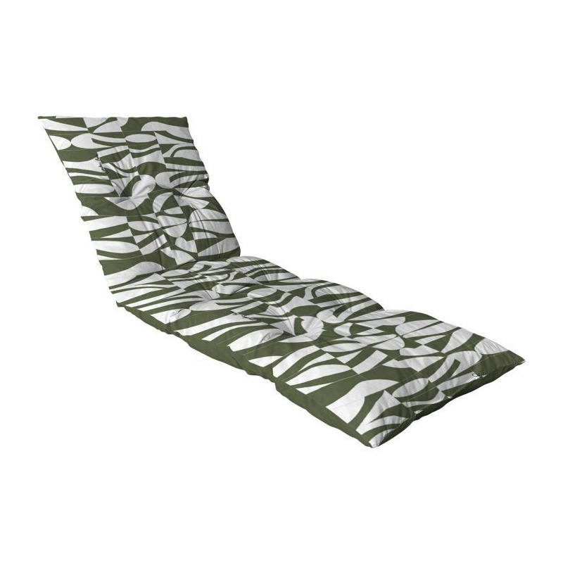 Coussin bain de soleil - JARDIN PRIVE - Flocons Convexe Algue - 118 x