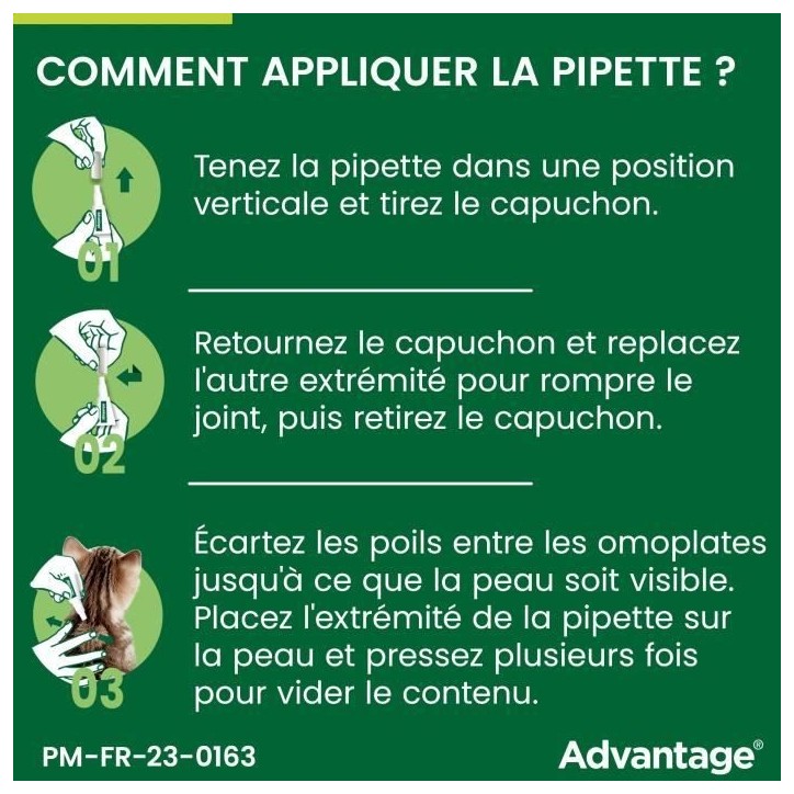 ADVANTAGE Solution Antipuce Chat Lapin +4kg 4 pipettes