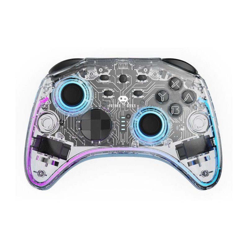 Manette Switch 1&2 - PC Polychroma Sans fil Transparente LED