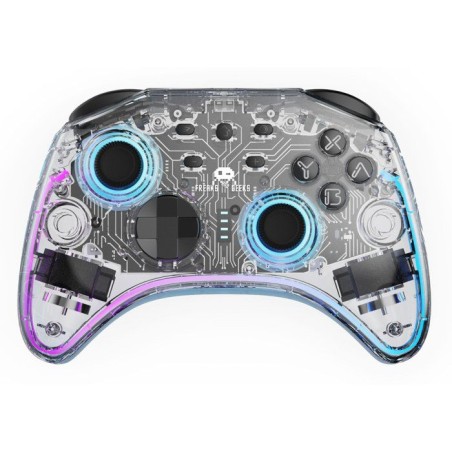 Manette Switch 1&2 - PC Polychroma Sans fil Transparente LED