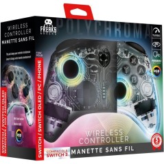 Manette Switch 1&2 - PC Polychroma Sans fil Transparente LED