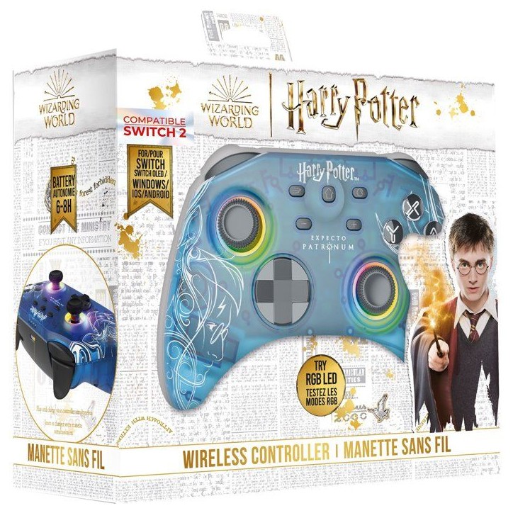 Manette Switch 1&2 - PC Patronus Sans fil RGB Translucide Manette Switch 1&2 - PC Patronus Sans fil RGB Translucide