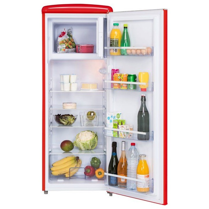 Réfrigérateur armoire - FRIGELUX - RF218RRA++ - 2 portes - 218 L - 55 x 57,5 x 146 cm - Rouge Réfrigérateur armoire - FRIGELUX - RF218RRA++ - 2 portes - 218 L - 55 x 57,5 x 146 cm - Rouge