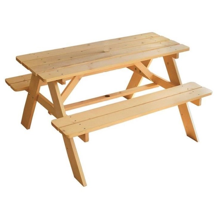 Mobilier de jardin - FUN HOUSE - Table pique-nique en bois H.53 x L.95 x P.100 cm - Montage facile ! Mobilier de jardin - FUN HOUSE - Table pique-nique en bois H.53 x L.95 x P.100 cm - Montage facile !