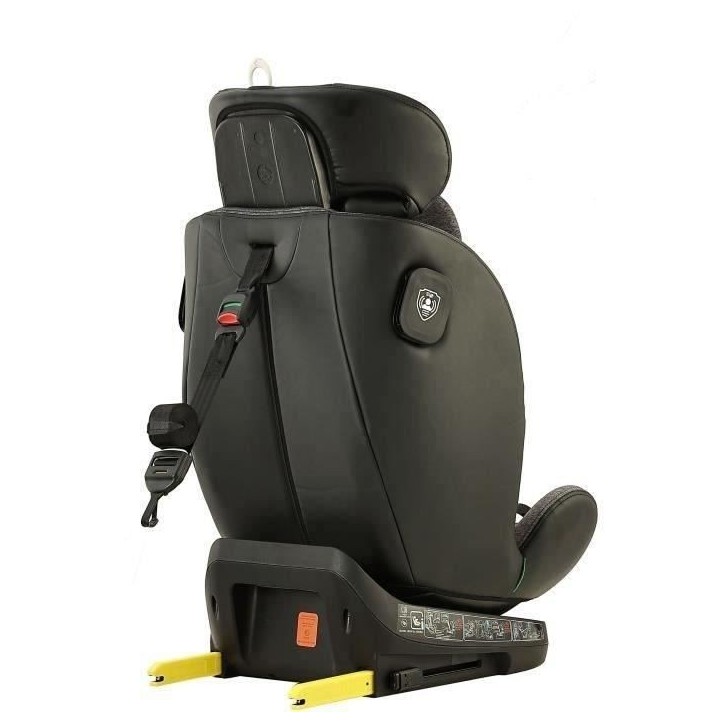 Siege-auto pivotant - BBGO - Wondersafe - Naissance a 12 ans - I-SIZE 40-150cm - ISOFIX Top tether - Gris - Fibre bambou Simili