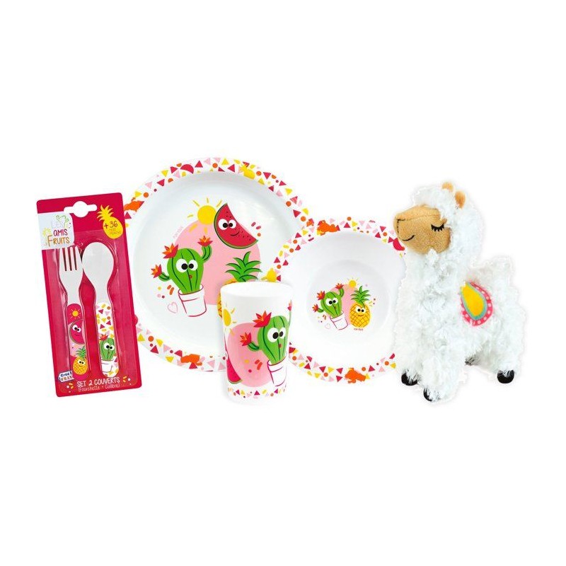 Lot vaisselle - FUN HOUSE - LES AMIS FRUITS - Verre, Assiette creuse