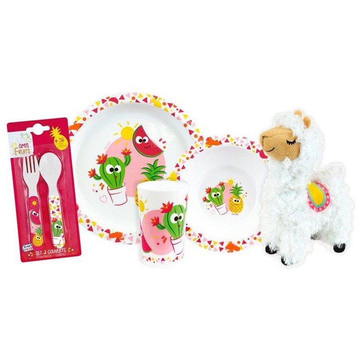 Lot vaisselle - FUN HOUSE - LES AMIS FRUITS - Verre, Assiette creuse Ø16 cm, Assiette plate Ø22 cm, Couverts, Peluche 27 cm Lot vaisselle - FUN HOUSE - LES AMIS FRUITS - Verre, Assiette creuse Ø16 cm, Assiette plate Ø22 cm, Couverts, Peluche 27 cm
