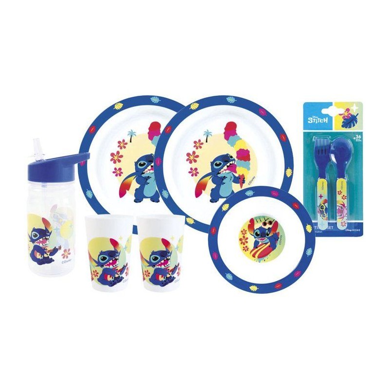 Lot vaisselle - FUN HOUSE - DISNEY LILO ET STITCH - 2 Verres, 2 Assiet