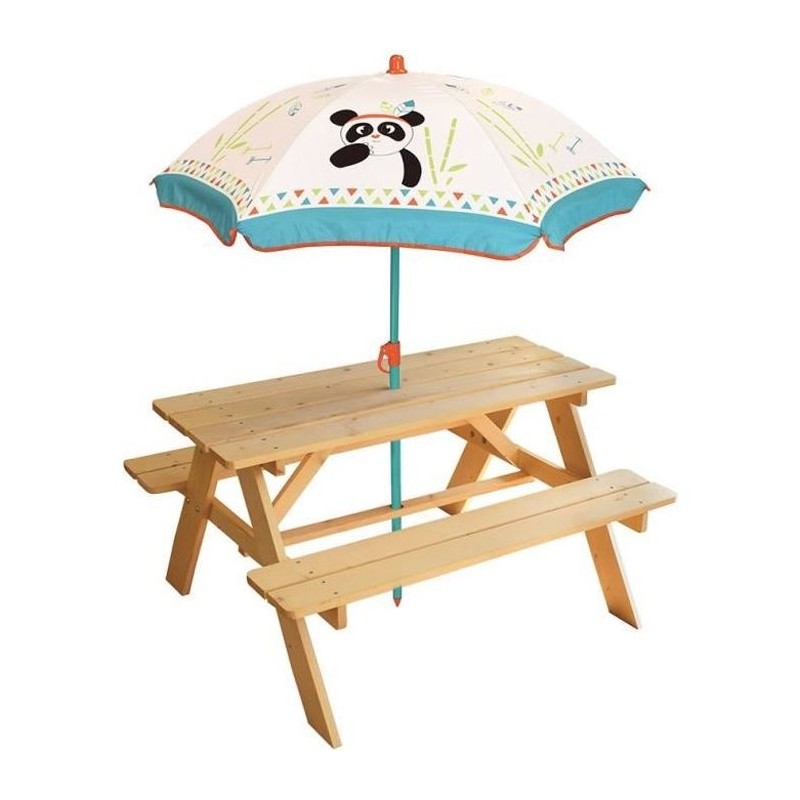 Table de Pique-nique pour Enfant - FUN HOUSE - INDIAN PANDA - Bois - P