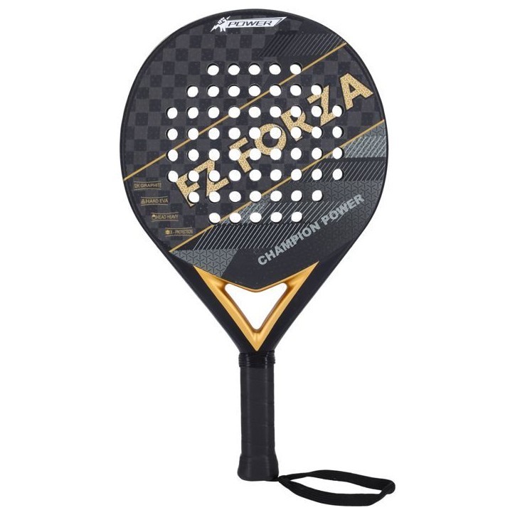 Raquette de padel - FZ FORZA - Champion Power - Graphite 18K 100 % tissé - Surface mate - Mousse EVA dur - Forme diamant - Noir Raquette de padel - FZ FORZA - Champion Power - Graphite 18K 100 % tissé - Surface mate - Mousse EVA dur - Forme diamant - Noir