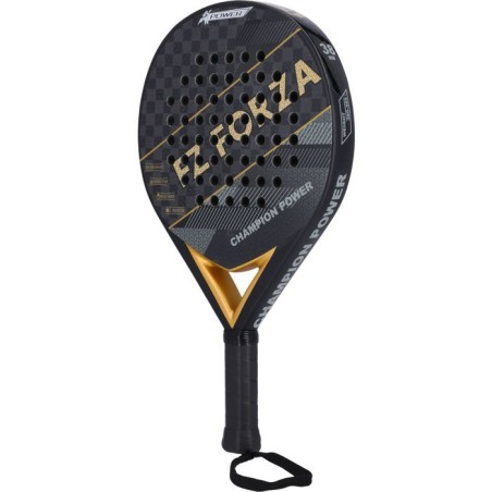 Raquette de padel - FZ FORZA - Champion Power - Graphite 18K 100 % tissé - Surface mate - Mousse EVA dur - Forme diamant - Noir
