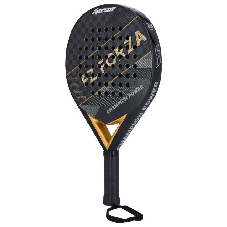 Raquette de padel - FZ FORZA - Champion Power - Graphite 18K 100 % tissé - Surface mate - Mousse EVA dur - Forme diamant - Noir Raquette de padel - FZ FORZA - Champion Power - Graphite 18K 100 % tissé - Surface mate - Mousse EVA dur - Forme diamant - Noir
