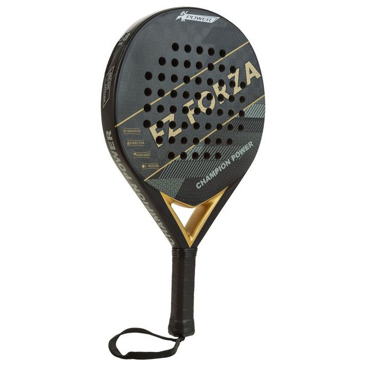 Raquette de padel - FZ FORZA - Champion Power - Graphite 18K 100 % tissé - Surface mate - Mousse EVA dur - Forme diamant - Noir Raquette de padel - FZ FORZA - Champion Power - Graphite 18K 100 % tissé - Surface mate - Mousse EVA dur - Forme diamant - Noir