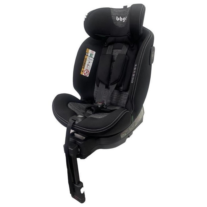 Siege-auto pivotant - BBGO - Blissrider - Naissance a 12 ans - I-SIZE 40-150 cm - ISOFIX - Noir et gris - Simili cuir Siege-auto pivotant - BBGO - Blissrider - Naissance a 12 ans - I-SIZE 40-150 cm - ISOFIX - Noir et gris - Simili cuir