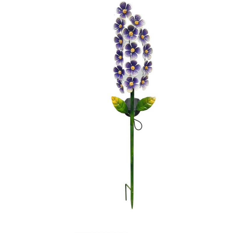 Décoration lumineuse solaire Violette - GALIX - G2622 - Métal - Haut