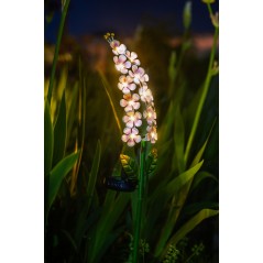 Décoration lumineuse solaire Violette - GALIX - G2622 - Métal - Hauteur 65 cm - 15 Micro LED - Blanc chaud - 3 Lumens