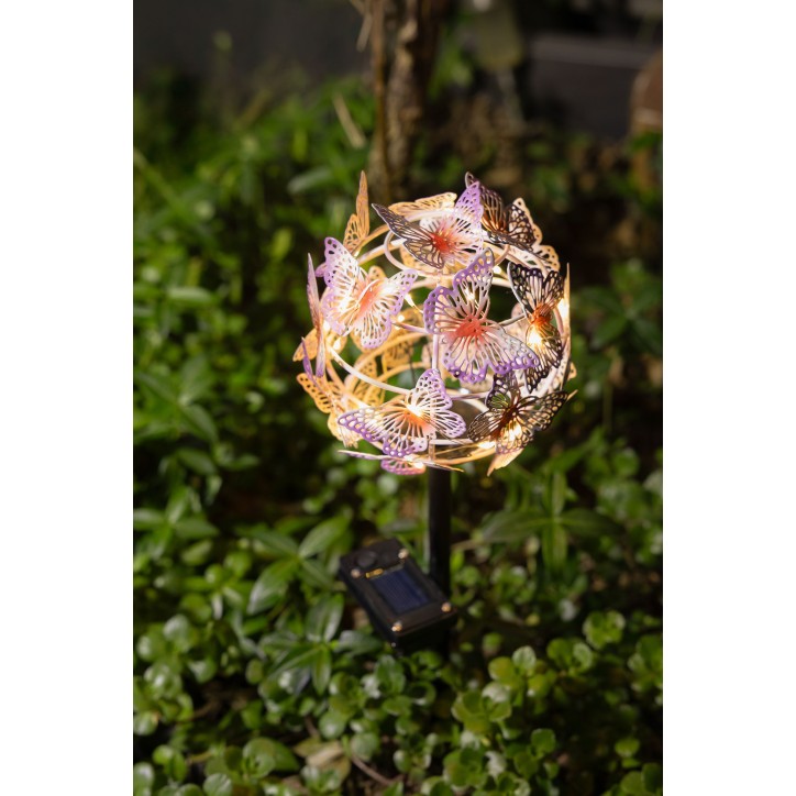 Décoration lumineuse solaire Nuée de Papillons - GALIX - G2623 - Métal - Hauteur 42 cm - 24 Micro LED - Blanc chaud - 3 Lumen Décoration lumineuse solaire Nuée de Papillons - GALIX - G2623 - Métal - Hauteur 42 cm - 24 Micro LED - Blanc chaud - 3 Lumen