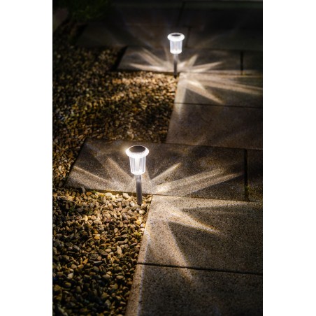 Balise solaire - GALIX - G2624 - Effet Étoile - H30 cm - 3 LED SMD - Blanc chaud - 2 Lumens