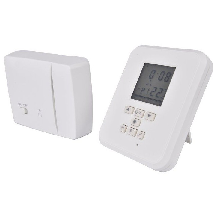 Thermostat électronique programmable - GAO - Sans fil - 3 programmes libres + 6 pré-enregistrés - Transmission 70 m Thermostat électronique programmable - GAO - Sans fil - 3 programmes libres + 6 pré-enregistrés - Transmission 70 m