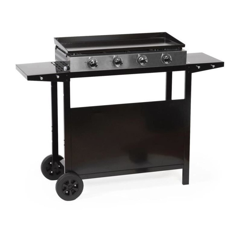 GARDEN MAX Plancha gaz MERIDA - 4 feux - Sur chariot - 127 x 46,5 x 95