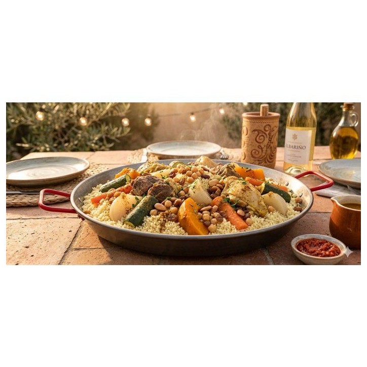 Plat a paella - GARCIMA - Acier poli - Ø 34 cm - 6 parts
