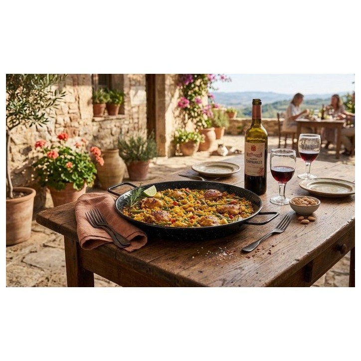 Plat a paella - GARCIMA - Acier émaillé - Ø 34 cm - 6 parts Plat a paella - GARCIMA - Acier émaillé - Ø 34 cm - 6 parts