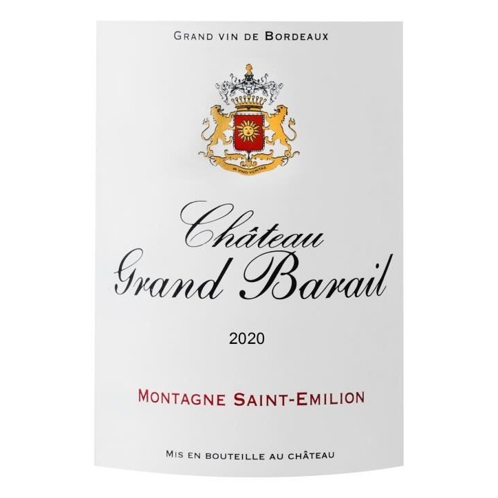 Château Grand Barail 2020 Montagne Saint-Emilion - Vin rouge de Bordeaux