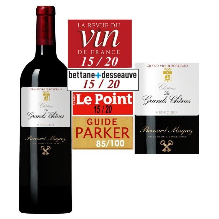 Château Les Grands Chenes 2014 - AOC Médoc - Vin rouge de Bordeaux - 1 bouteille 0.75 cl