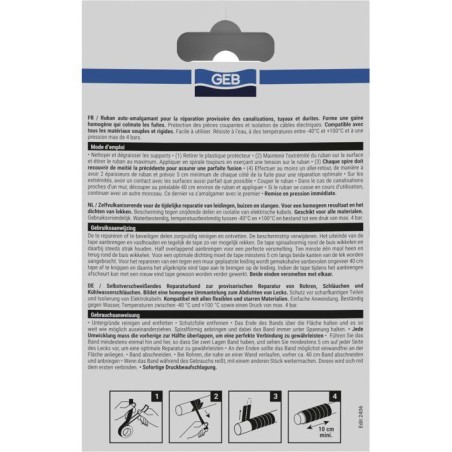 Ruban multi-fonctions - GEB - Anti-fuites auto amalgamant - 3 m x 25 mm