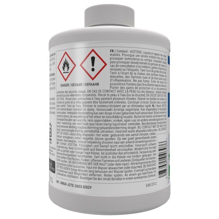Colle PVC Gel Plus - GEB - Pour PVC rigide pression et évacuation - 1 L Colle PVC Gel Plus - GEB - Pour PVC rigide pression et évacuation - 1 L