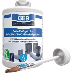 Colle PVC Gel Plus - GEB - Pour PVC rigide pression et évacuation - 1