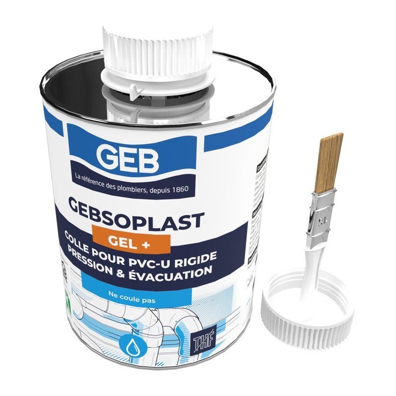 Colle PVC Gebsoplast Gel Plus - GEB - Pour PVC rigide pression et éva