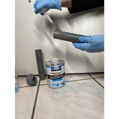 Colle PVC Gebsoplast Gel Plus - GEB - Pour PVC rigide pression et évacuation - 1 L