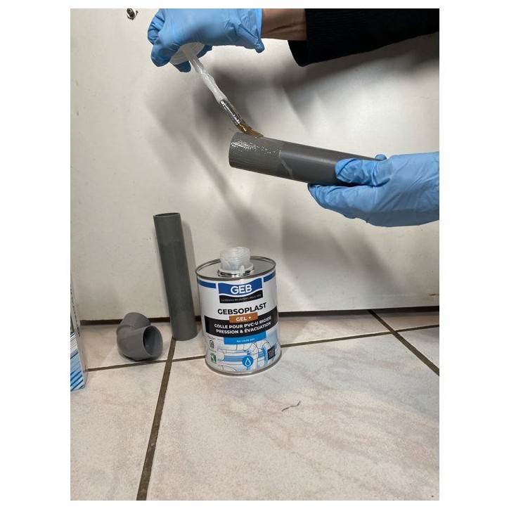 Colle PVC Gebsoplast Gel Plus - GEB - Pour PVC rigide pression et évacuation - 1 L