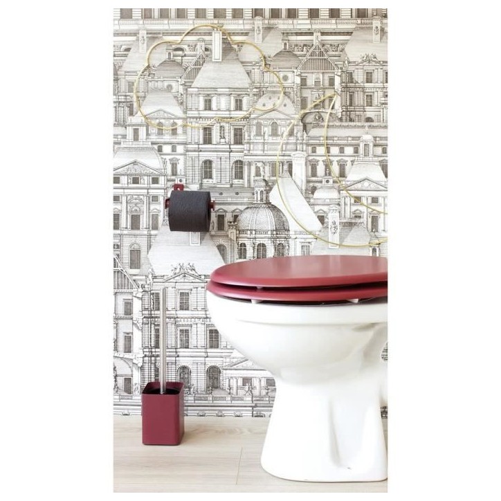 GELCO DESIGN Abattant WC Dolce - Charnieres inox - Bois moulé - Rouge cardinal GELCO DESIGN Abattant WC Dolce - Charnieres inox - Bois moulé - Rouge cardinal