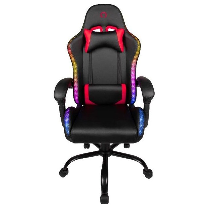 Chaise de bureau gaming - KONIX - Phantom - Éclairage RVB - Inclinaison 135° - Synthétique - Coussin lombaires et cervicaux - Chaise de bureau gaming - KONIX - Phantom - Éclairage RVB - Inclinaison 135° - Synthétique - Coussin lombaires et cervicaux -